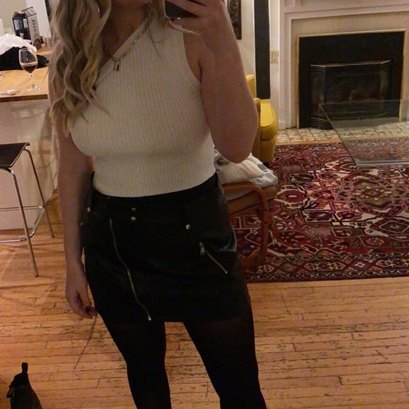Zara Black Leather Mini Skirt - Picture 6 of 6